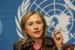 Ms. Clinton asked the Conference on Disarmament to begin negotiations on a fissile material treaty 